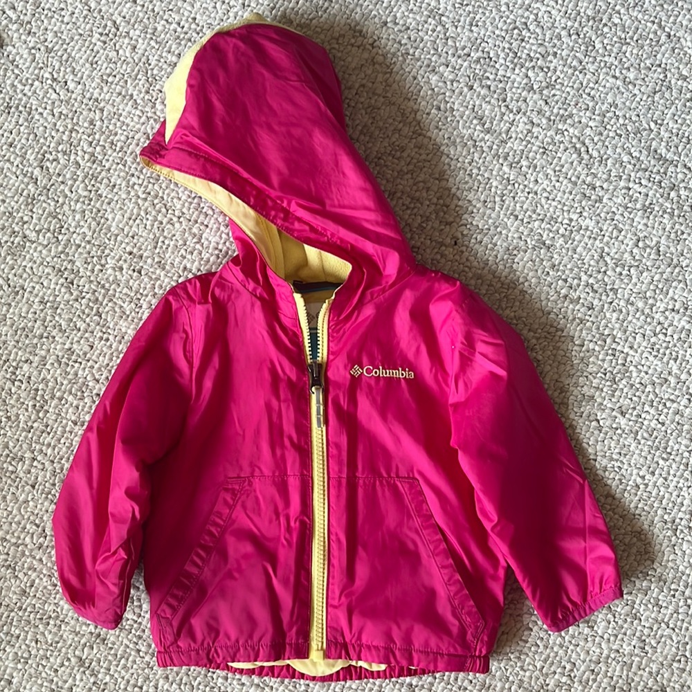 Pink and Yellow Columbia Jacket (sz 12-18 months)